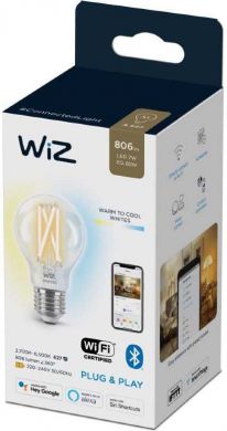 WiZ LED Bulb Wi-Fi BLE 60W A60 E27 927-65 CL 1PF/6 2700-6500K 806lm 929003017222 | Elektrika.lv