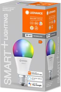 LEDVANCE SMART+ WiFi Spuldze Classic A60 RGBW E27 FR Daudzkrāsaina gaisma 4058075485396 | Elektrika.lv