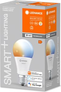 LEDVANCE SMART+ WiFi Spuldze Classic A60 TW E27 FR Baltas krāsa toņi 4058075485372 | Elektrika.lv
