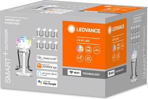 LEDVANCE SMART+ Уличный светильник GARDEN DOT 9 DOT, 2.5 W, 380 lm, поликарбонат Разноцветный свет 4058075478534 | Elektrika.lv