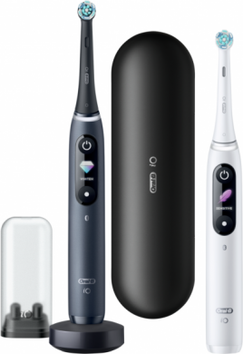 Oral-B Oral-B | iO8 Series Duo | Electric Toothbrush | Rechargeable | For adults | ml | Number of heads | Black Onyx/White | Number of brush heads included 2 | Number of teeth brushing modes 6 IO8 DUO BLACK ONYX/W