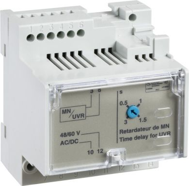 Schneider Electric MN delay unit, MasterPact NT/NW, ComPacT NS, adjustable time delay 0.5s to 3s, 48/60VDC, 48/60VAC 50/60Hz, spare part 33680 | Elektrika.lv