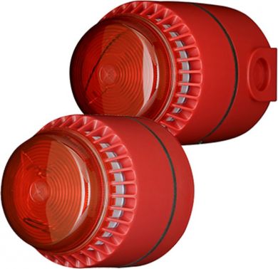 EATON Xenon sound beacon for conventional fire systems, red, IP54, ⌀93x92mm FL-RL-R-S | Elektrika.lv