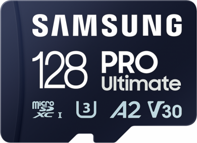 Samsung Samsung | MicroSD Card | PRO Ultimate | 128 GB | microSDXC Memory Card | Flash memory class U3, V30, A2 | SD adapter MB-MY128SA/WW