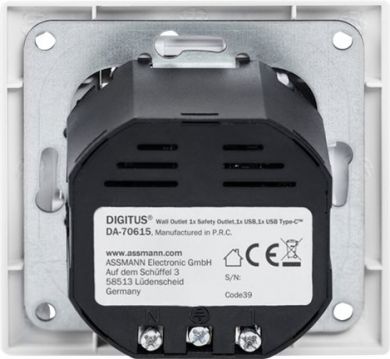 Digitus  Digitus | Safety Plug for Flush Mounting with 1 x USB Type-C, 1 x USB A DA-70615