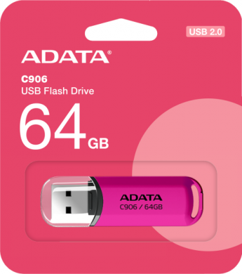 Adata ADATA | USB Flash Drive | C906 | 64 GB | USB 2.0 | Pink AC906-64G-RPP