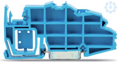 Wago Busbar carrier; with end stop function and detachable separator plate; for DIN 35 rail; 7.5 mm thick; blue 2009-305 | Elektrika.lv