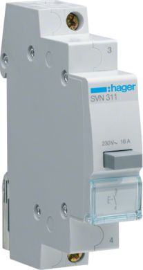 Hager Выключатель кнопочный возвратный 16A 1NO 230V SVN311 | Elektrika.lv