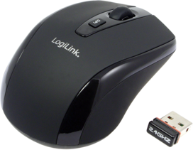 Logilink Computer mouse Mini, Wireless, USB, AAA, Black ID0031 | Elektrika.lv