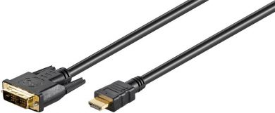 Goobay DVI-D/HDMI kabelis, gold-plated HDMI to DVI-D, 2 m 51580 | Elektrika.lv