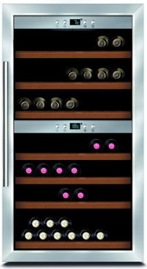 Caso Design WineMaster 66 Brīvstāvošs vīna ledusskapis, sudraba krāsa 00660 | Elektrika.lv