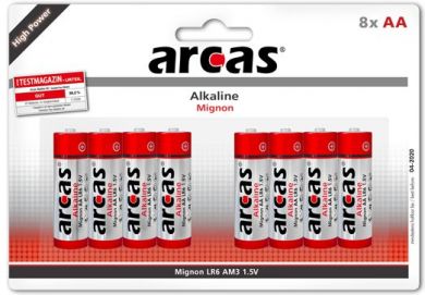 ARCAS Baterijas AA/LR6, Alkaline, 8 gab. 11744806 | Elektrika.lv
