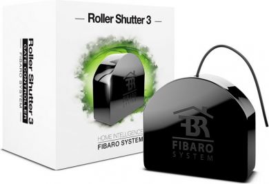 FIBARO Control module for roller shutter/curtain switch, Roller Shutter 3 Z-Wave, black FGR-223 ZW5 | Elektrika.lv