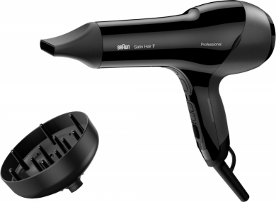 Braun Braun | Hair Dryer | HD785 Satin Hair 7 SensoDryer | 2000 W | Number of temperature settings 4 | Ionic function | Diffuser nozzle | Black HD785