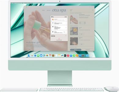 Apple Apple iMac 24” 4.5K Retina, Apple  M3 8C CPU, 10C GPU/8GB/256GB SSD/Green/RUS Apple MQRN3RU/A | Elektrika.lv