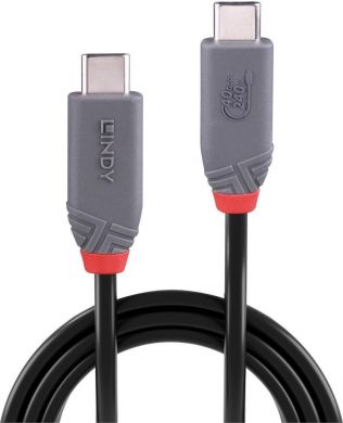 Lindy CABLE USB4 240W TYPE C 0.8M/40GBPS ANTHRA LINE 36956 LINDY 36956 | Elektrika.lv