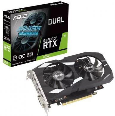 Asus Graphics Card ASUS NVIDIA GeForce RTX 3050 6 GB GDDR6 96 bit PCIE 4.0 16x Dual Slot Fansink 1xDVI-D 1xHDMI 1xDisplayPort DUAL-RTX3050-O6G DUAL-RTX3050-O6G | Elektrika.lv