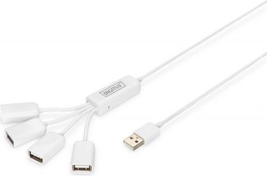 Digitus  Digitus | USB 2.0 Cable Hub, 4-Port 4x USB A/F, 1x USB A male, DC2.5mm (PSU not incl.) | DA-70216 DA-70216