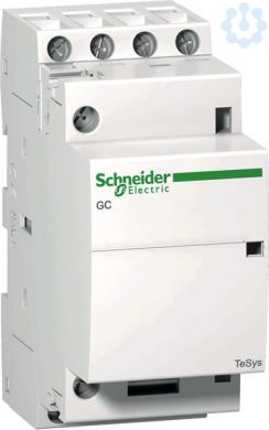 Schneider Electric TeSys GC, modular contactor, 25A, 4 NO, coil 220...240 V AC. range: TeSys - product or component type: modular contactor - contactor application: heating, lighting, motor control - utilisation category: AC-7A, AC-7B - poles description: 4P - [Ie] rat GC2540M5 | Elektrika.lv