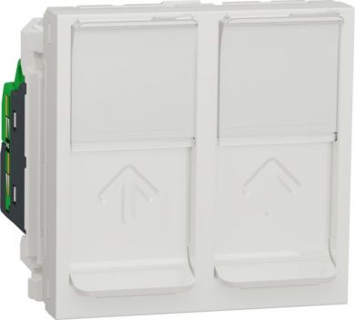 Schneider Electric Data socket, white 2xRJ45 Cat5, New Unica NU342018 | Elektrika.lv