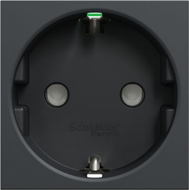 Schneider Electric 1 German socket-outlet, 2P+E + shutters,16A, 250V, IP21D, 2 modules, New Unica, Anthracite NU305754 | Elektrika.lv