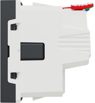 Schneider Electric Kontaktligzda, 1-vietīga, 2P+E + shutters,16A, 250V, IP21D, 2 moduļi, New Unica, Antracīts NU305754 | Elektrika.lv
