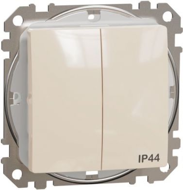 Schneider Electric Two gang switch IP44 10AX beige Sedna Design SDD212105 | Elektrika.lv