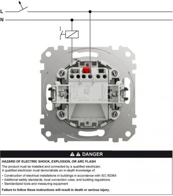 Schneider Electric 1-way Push-Button 10A Blue Locator LED light, anthracite Sedna Design SDD114111L | Elektrika.lv