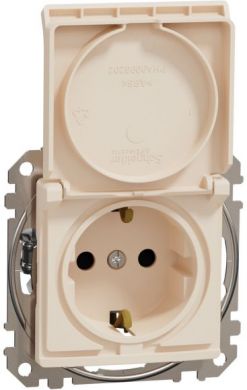Schneider Electric Socket outlet, grounded, with lid, with screw, beige Sedna Design SDD112023 | Elektrika.lv