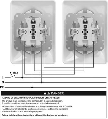 Schneider Electric Double socket, grounded, with frame, white Sedna Design SDD311221 | Elektrika.lv