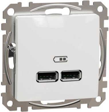 Schneider Electric USB розетка 2XUSB (A+A) 2,1A 12W белая Sedna Design SDD111401 | Elektrika.lv