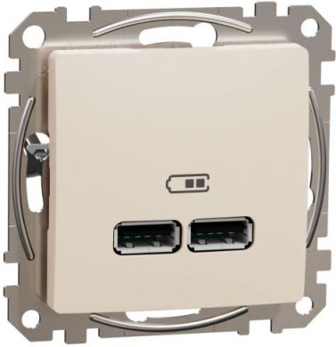 Schneider Electric USB socket 2XUSB (A+A) 2,1A 12W beige Sedna Design SDD112401 | Elektrika.lv