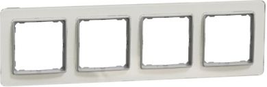 Schneider Electric Rāmis 4-vietīgs, balts spožs stikls Sedna Elements SDD360804 | Elektrika.lv