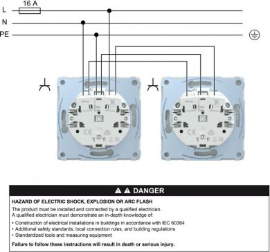 Schneider Electric Socket-outlet, screwless, 16A, stainless steel, SysD MTN2301-6036 | Elektrika.lv