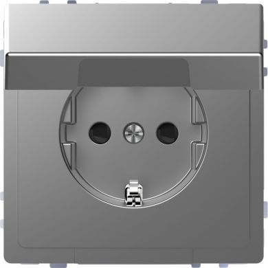 Schneider Electric Socket outlet with lid, stainles steel, Merten SystD MTN2310-6036 | Elektrika.lv