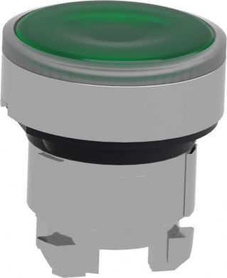Schneider Electric Head for illuminated push button, Harmony XB4, metal, green flush, 22mm, universal LED, for insertio ZB4BA38 | Elektrika.lv