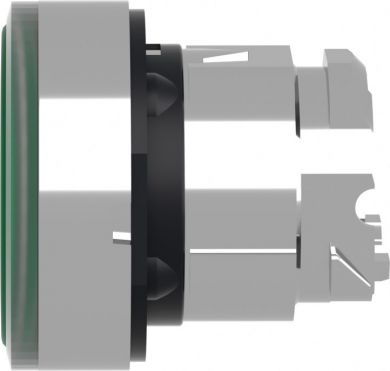 Schneider Electric Head for illuminated push button, Harmony XB4, metal, green flush, 22mm, universal LED, for insertio ZB4BA38 | Elektrika.lv