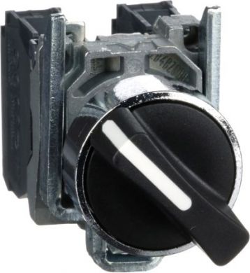 Schneider Electric Black complete selector switch Ø22 2-position stay put 1NO+1NC. range of product: Harmony XB4 - device short name: XB4 - fixing collar material: zamak - mounting diameter: 22 mm - shape of signaling unit head: round - contacts type and composition: 1 XB4BD25 | Elektrika.lv