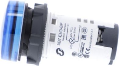Schneider Electric Monolithic pilot light, Harmony XB7, plastic, blue, 22mm, integral LED, 110...120V AC XB7EV06GP | Elektrika.lv