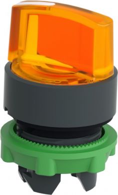 Schneider Electric Orange illuminated selector switch head Ø22 2-position stay put. range of product: Harmony XB5 - product compatibility: integral LED - device short name: ZB5 - mounting diameter: 22 mm - operator position information: 2 positions 90°. ZB5AK1253 | Elektrika.lv