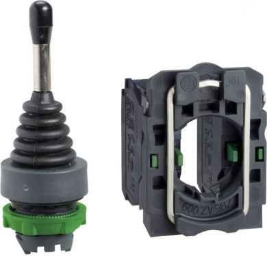 Schneider Electric Joystick controller Ø22 2-direction spring return 1NO per direction. range of product: Harmony XB5 - product or component type: complete joystick controller - device short name: XD5 - fixing collar material: plastic - mounting diameter: 22 mm - shape XD5PA22 | Elektrika.lv