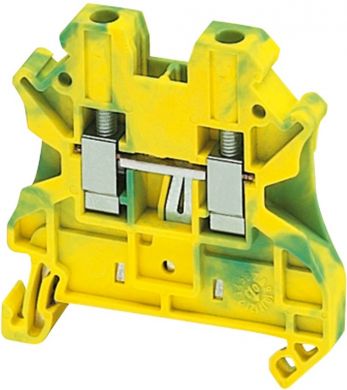 Schneider Electric Linergy earth terminal block, 4mm2 single-level 1x1 screw, green-yellow. range: Linergy - product name: TR - product or component type: terminal block - device short name: TRV - terminal block type: protective earth - mounting mode: clip-on - nominal NSYTRV42PE | Elektrika.lv