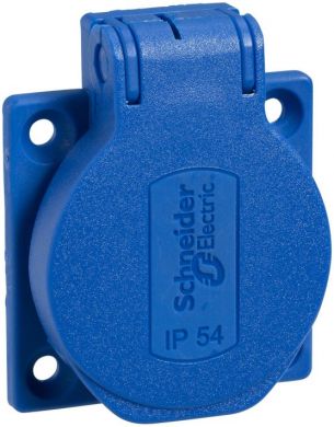 Schneider Electric Розетка 16A 2P+E  IP54 250V, синяя, PratiKa PKS51B | Elektrika.lv