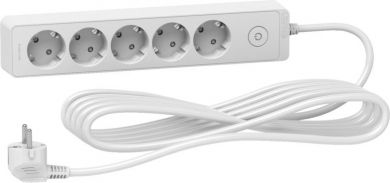 Schneider Electric Extension 2P+E with switch, 5 sockets 5m, white ST9455W | Elektrika.lv
