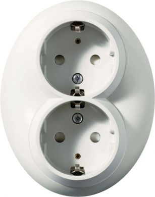 Schneider Electric Dubultā kontaktligzda, ar zemējumu, 2P+E, 16A, balta, Renova WDE006885 | Elektrika.lv