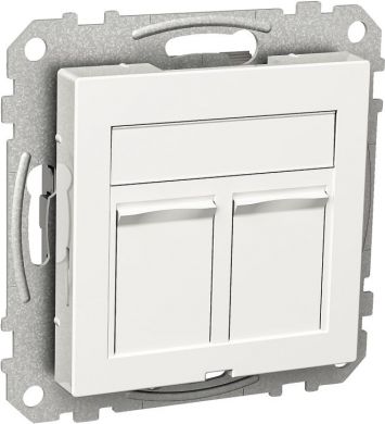 Schneider Electric Cover plate for data outlet 2xRJ white Exxact WDE002834 | Elektrika.lv