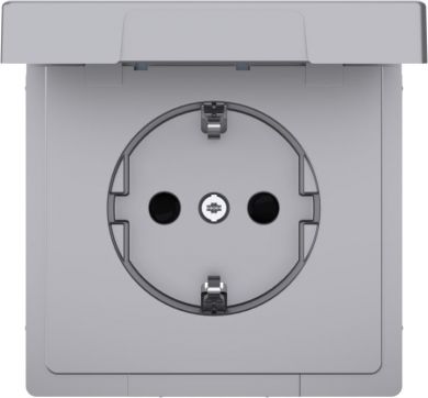 Schneider Electric Socket outlet with lid IP44, stainles steel, D-Life MTN2314-6036 | Elektrika.lv