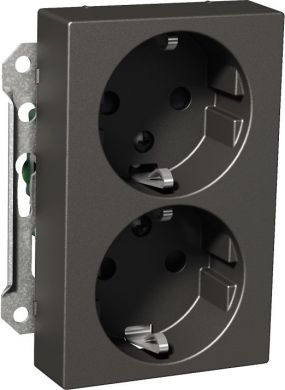 Schneider Electric Double socket outlet, anthracite, Exxact WDE003185 | Elektrika.lv