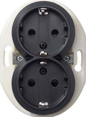 Schneider Electric Double socket outlet, black, Renova WDE011327 | Elektrika.lv