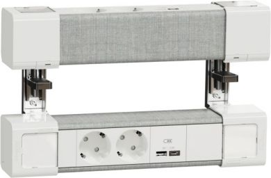 Schneider Electric Блок розеток 2xDE SO+ USBA бело-серый Unica system+ INS44400 | Elektrika.lv